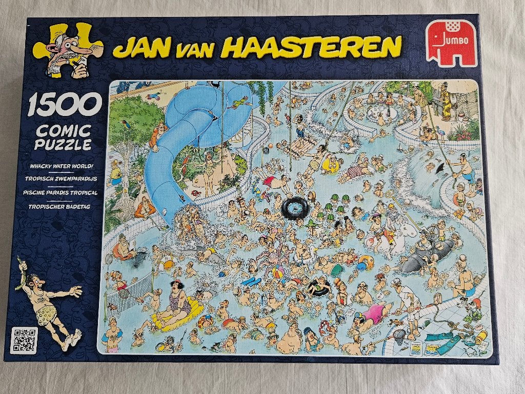 Jan van Haasteren puzzel Tropisch Zwemparadijs, Ophalen of Verzenden, 500 t/m 1500 stukjes, Zo goed als nieuw, Legpuzzel