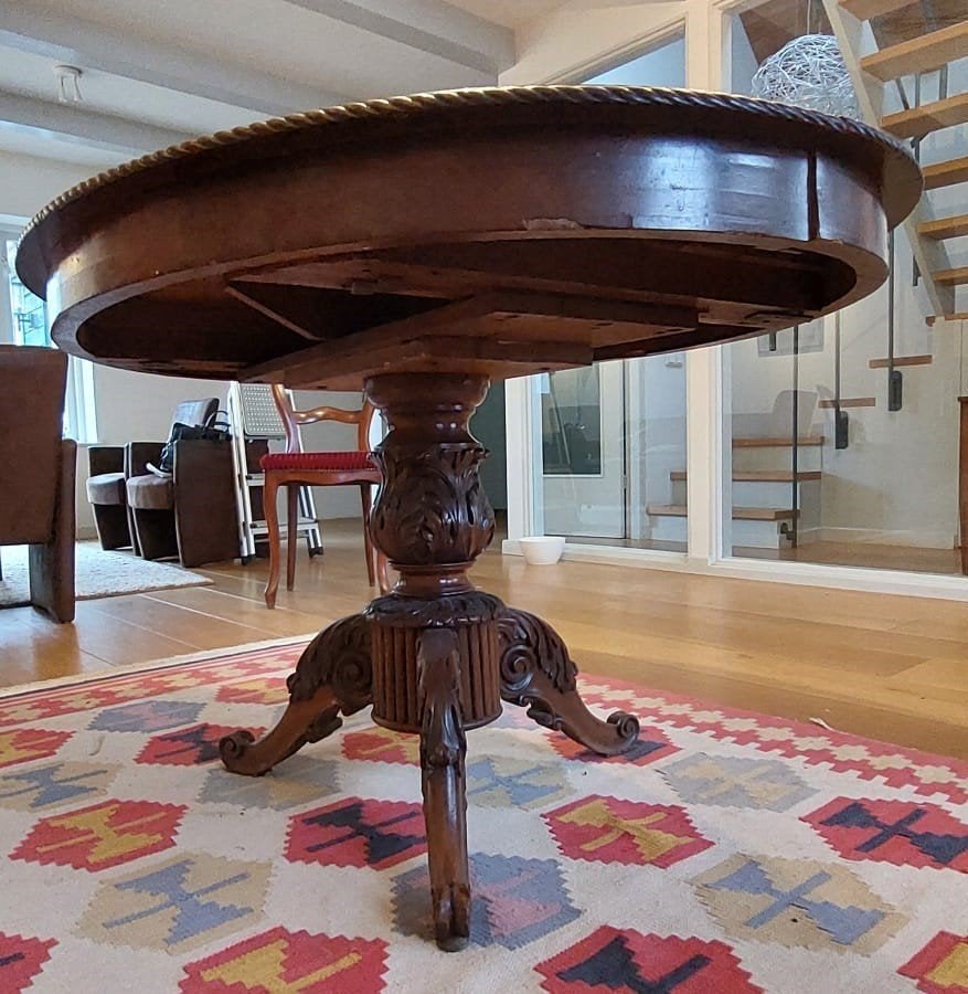 Antieke uitschuifbare Biedermeier eettafel met stoelen, Antiek en Kunst, Antiek | Meubels | Tafels, Ophalen