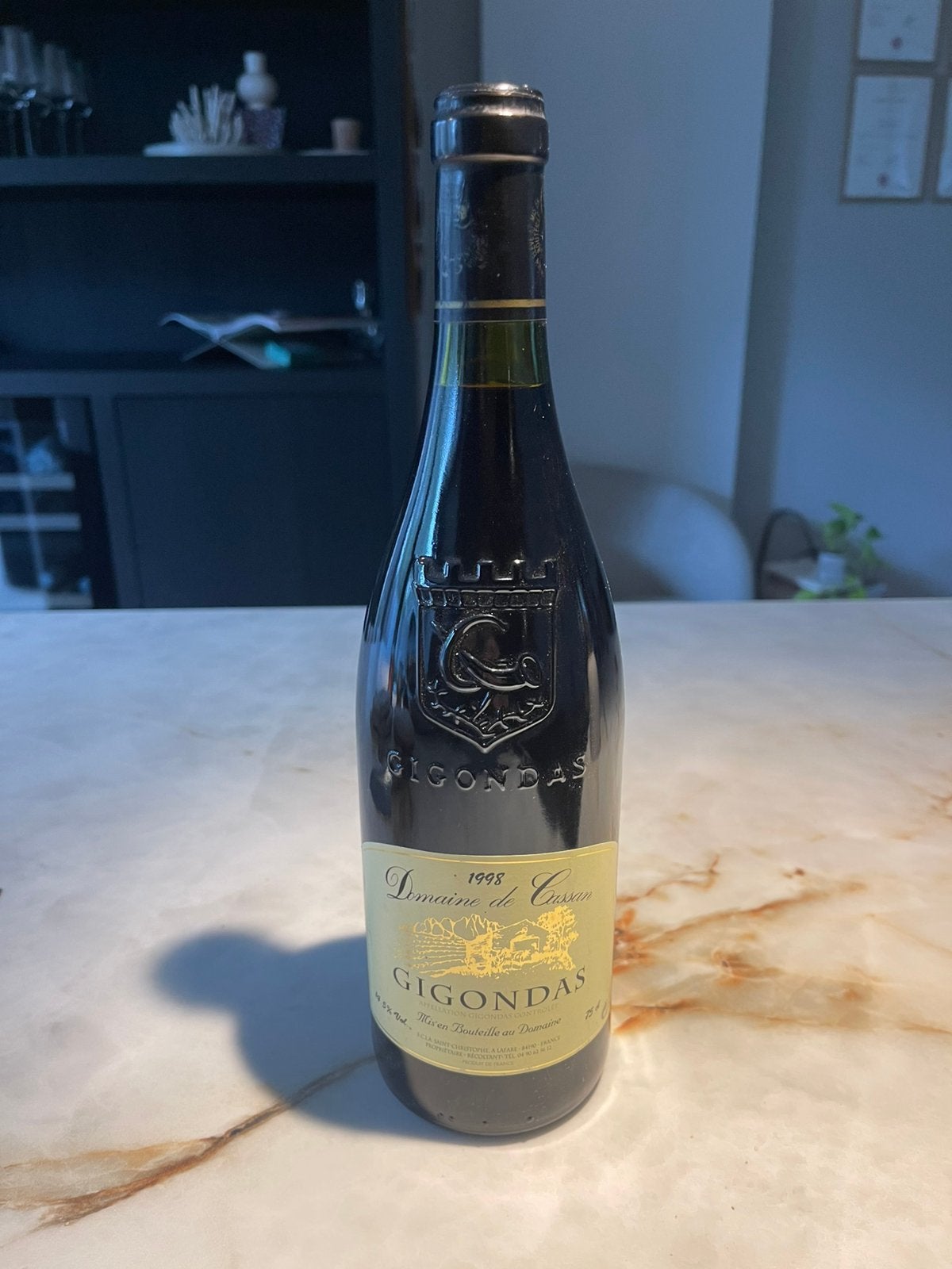 Gigondas uit 1998 van Domaine de Cassan Rhône, Verzamelen, Wijnen, Ophalen, Frankrijk, Zo goed als nieuw, Rode wijn