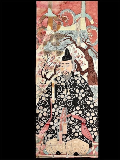 Japans schilderij van Sugawara Edo of Meiji periode # 363, Schilderij, Ophalen of Verzenden, Japan, Geschilderd