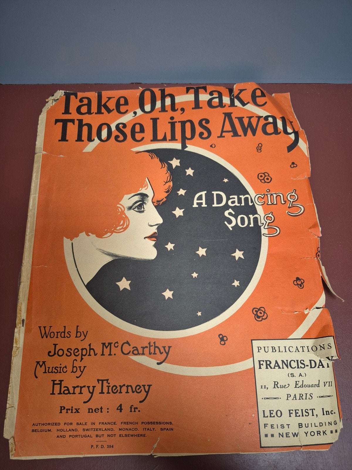 Vintage bladmuziek: Take, Oh, Take Those Lips Away, Piano, Gebruikt, Ophalen of Verzenden, Thema