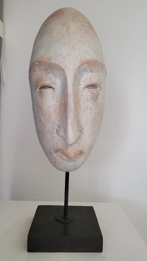 Vintage beeld op sokkel, Antiek en Kunst, Kunst | Beelden en Houtsnijwerken, Ophalen of Verzenden, 20 - 50 cm, Beeld, Noord-Amerika