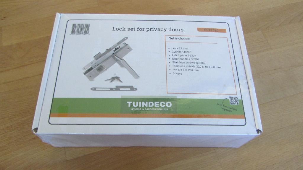 Poortslot / tuindeurslot Tuindeco, Doe-het-zelf en Verbouw, Hang- en Sluitwerk, Ophalen of Verzenden, Nieuw, Rvs, Slot