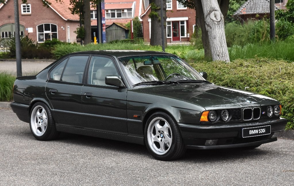 Top staat BMW 5-Serie E34 530i M30B30  3/1989 Malachietgroen, Auto's, BMW, 188 pk, Achterwielaandrijving, Beige, Leder