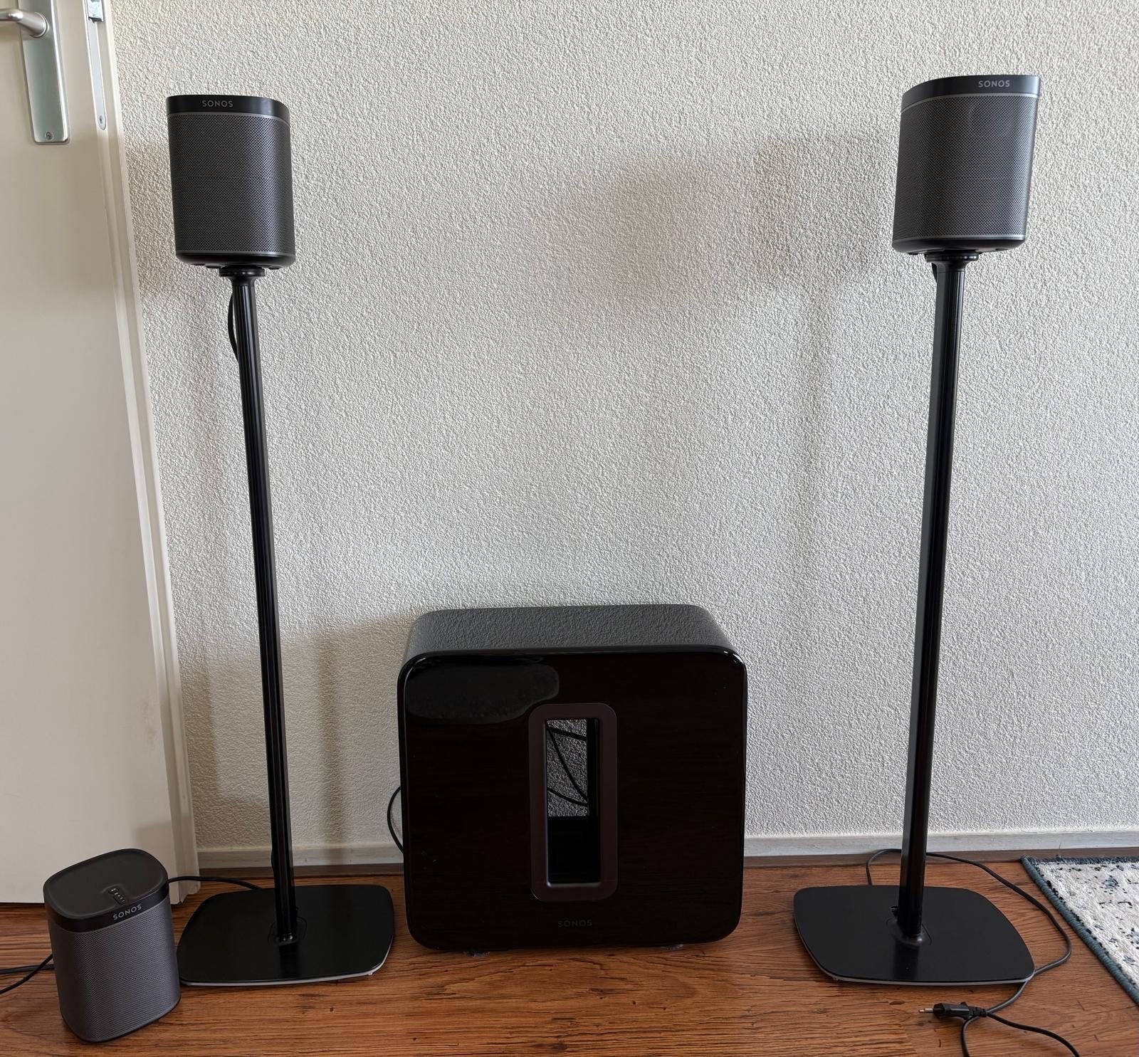 Sonos Subwoofer, 3x Sonos play 1 en 2x standaarden, Ophalen, Gebruikt, Surroundset, Sonos
