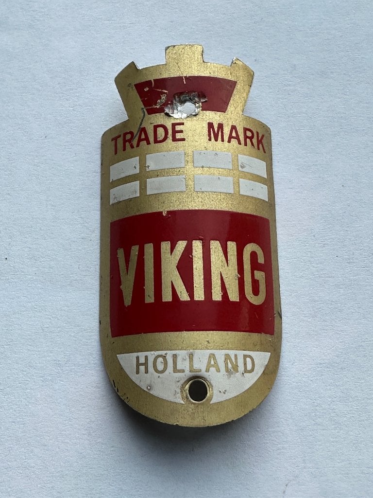 Oud balhoofdplaatje Viking Holland. Balhoofd plaatje., Viking, Gebruikt, Overige typen, Ophalen of Verzenden