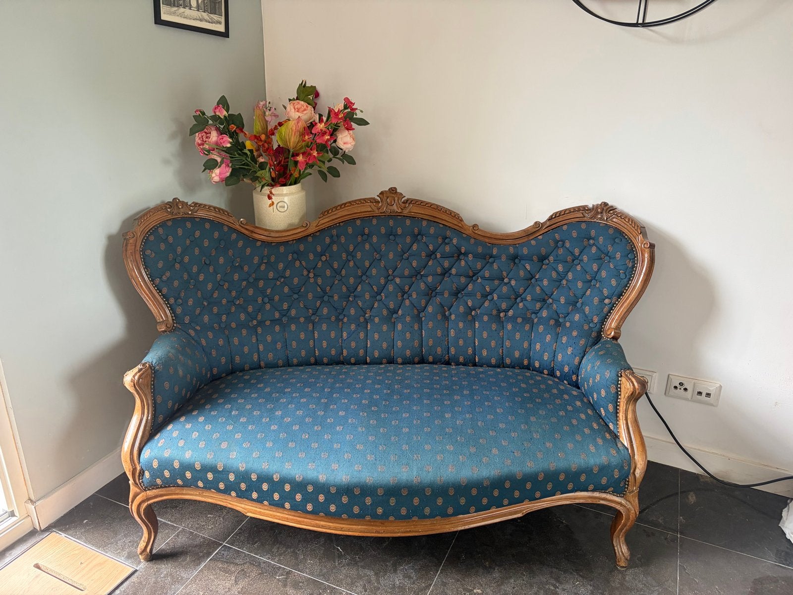 Louis XV stijl barok vintage bankje 160 cm, Ophalen