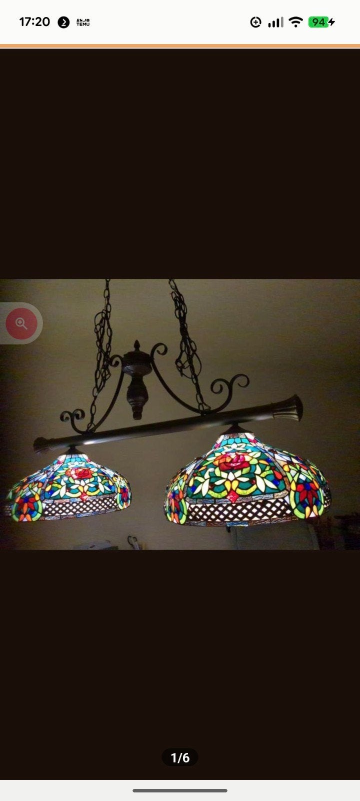 Tiffany Stijl Hanglamp , met 2 kappen., Ophalen