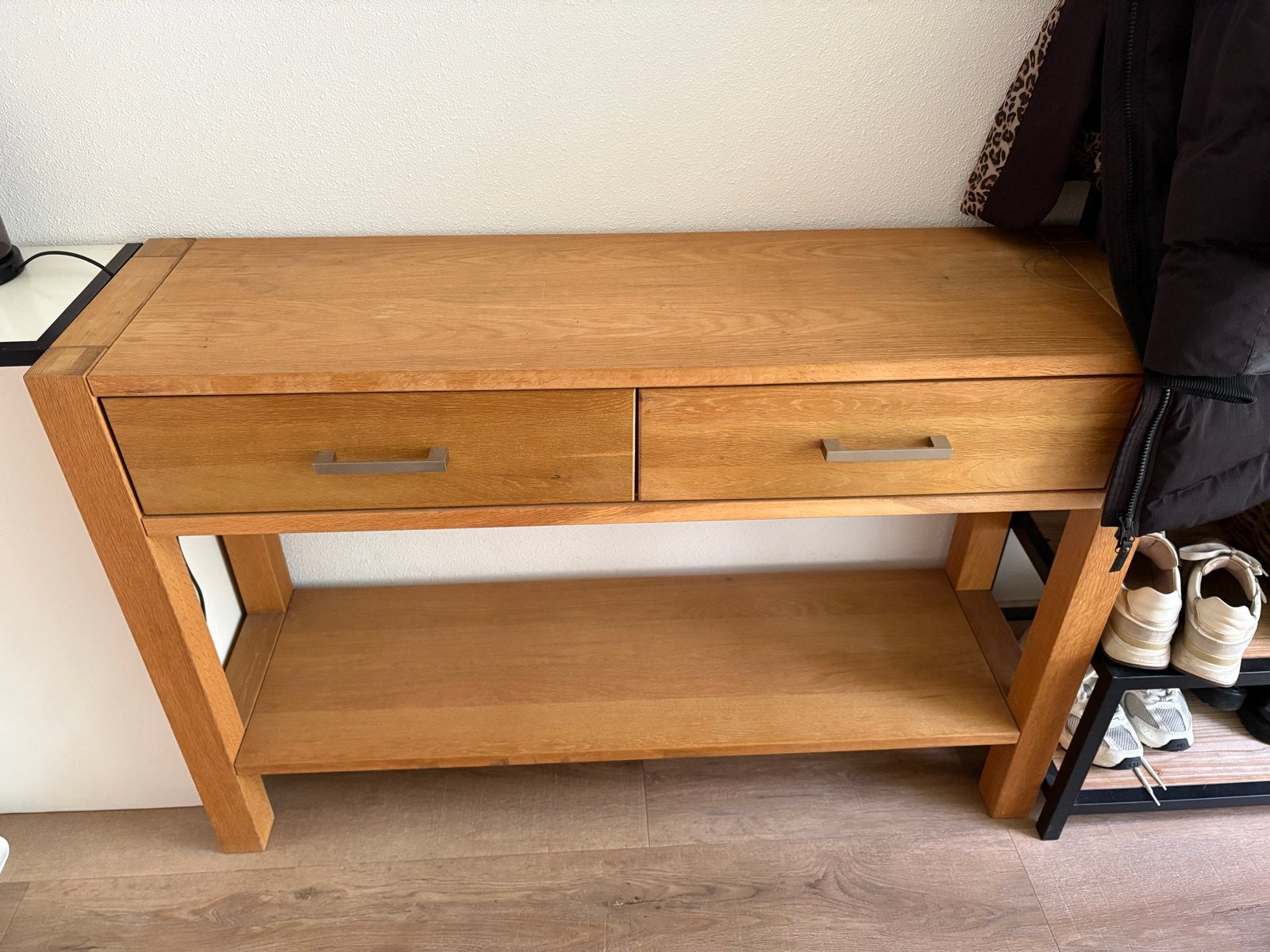 Teakhouten dressoir / sidetable met lades, Ophalen, Gebruikt, 100 tot 150 cm, Teakhout