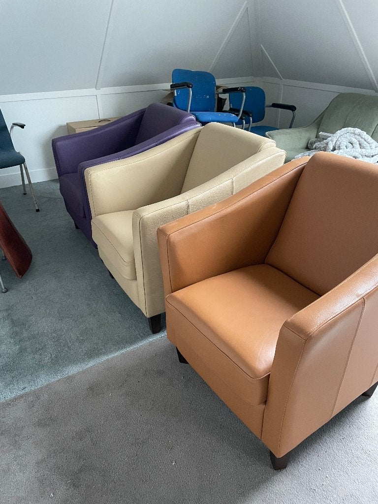 Luxe A-merk stoelen 3 stuks, Huis en Inrichting, Ophalen, Overige kleuren, Drie, Leer