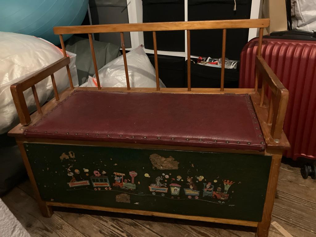 Vintage Klepbankje met Opbergruimte - Renovatieproject, Ophalen