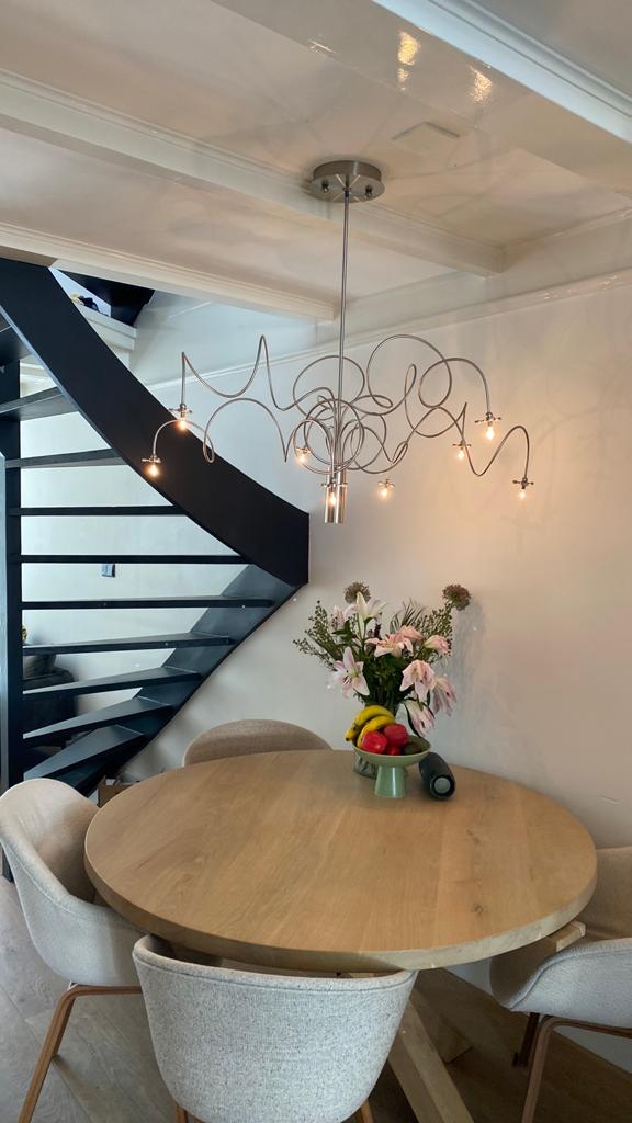 Originele Dovali Design plafondlamp / hanglamp RVS, Huis en Inrichting, Lampen | Hanglampen, Ophalen, Gebruikt, 75 cm of meer