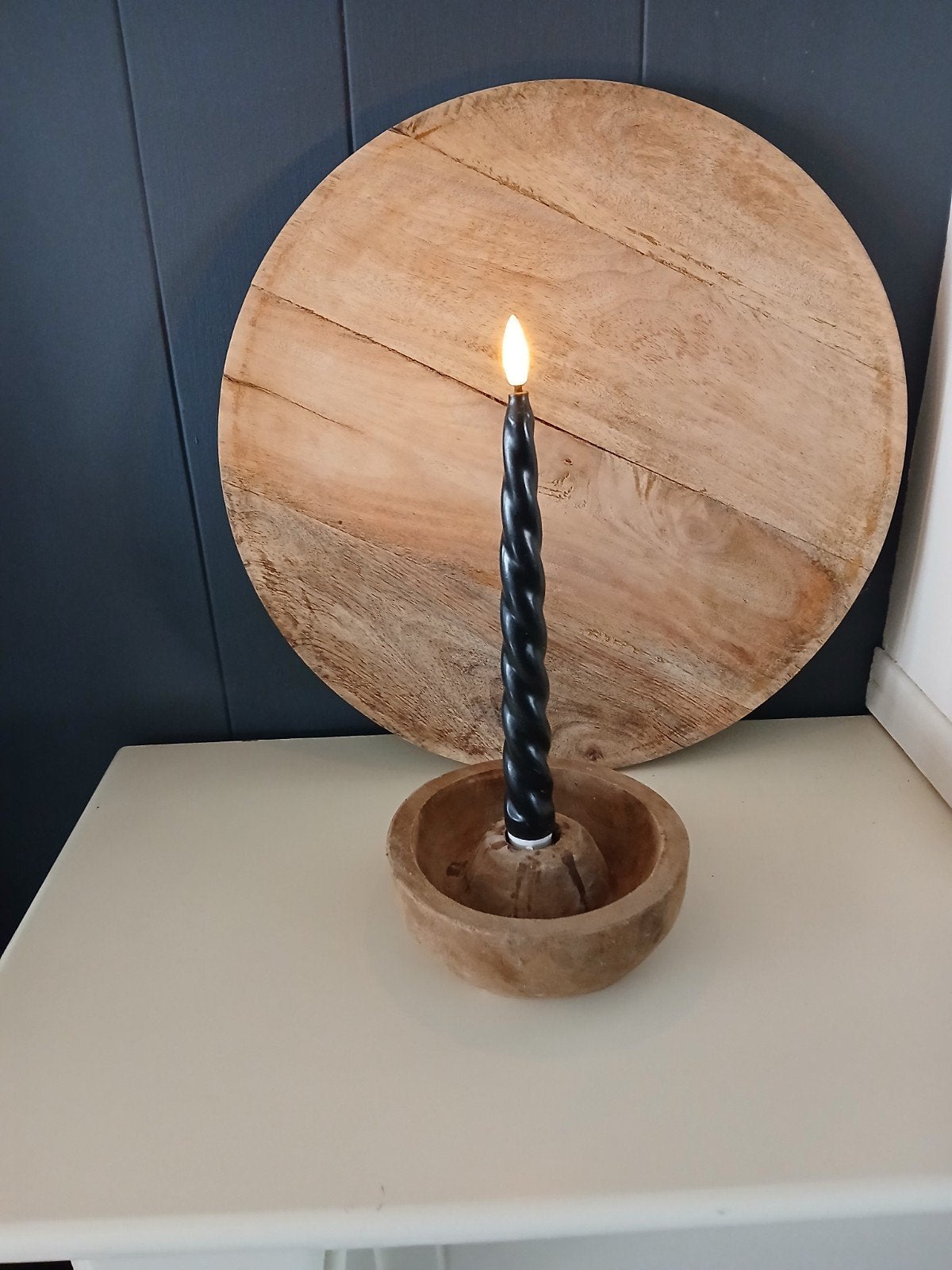 houten kaarsenhouder, Ophalen of Verzenden, Gebruikt, Hout, Kandelaar