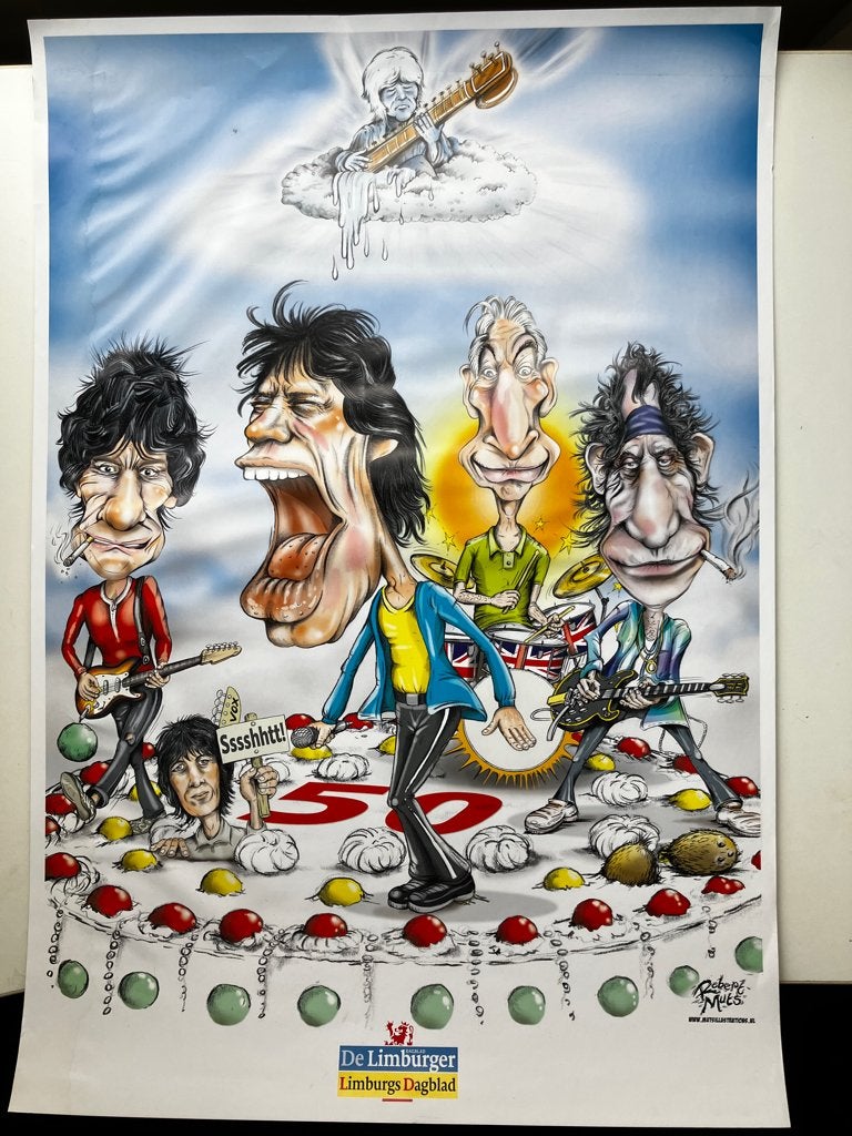 MP715H Rolling Stones poster  van de Limburger €25, Ophalen of Verzenden, A1 t/m A3, Muziek, Rechthoekig Staand