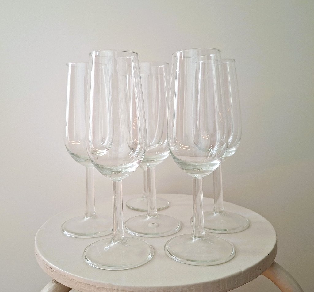 6 stuks champagneglazen, Overige typen, Ophalen of Verzenden, Overige stijlen, Glas