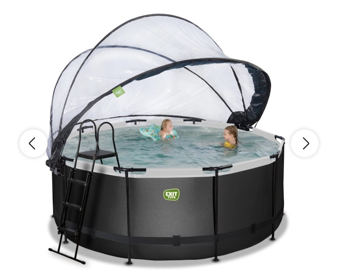 EXIT Zwembad Ø360cm met zandfilterpomp en overkapping, Tuin en Terras, Zwembaden, Gebruikt, 80 tot 120 cm, Rond, 300 cm of meer