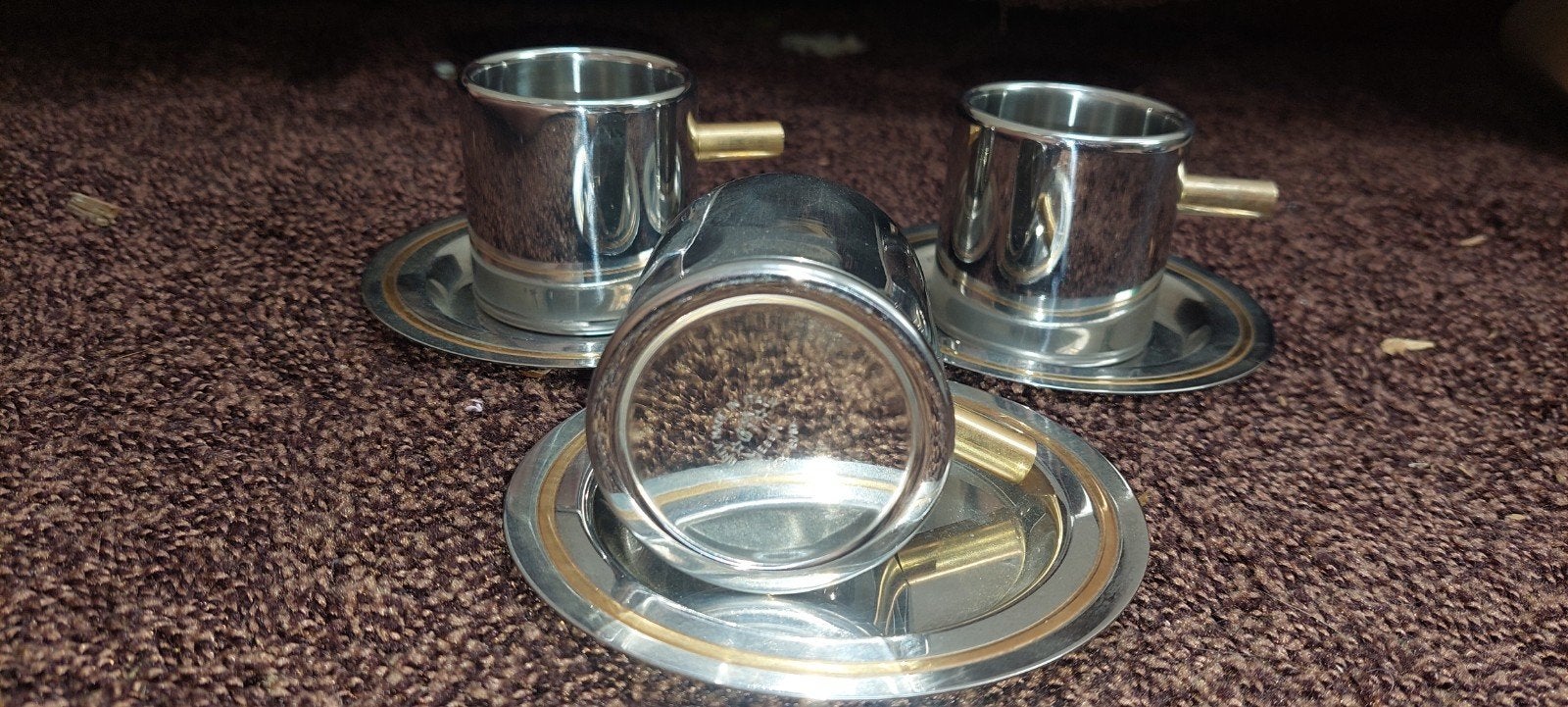 Set 3 Italiaanse espresso kopjes met schotels, Ophalen of Verzenden