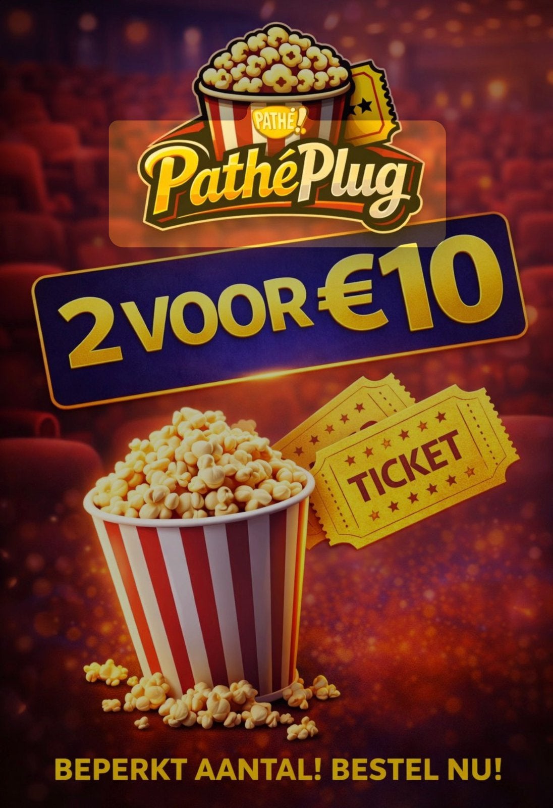 Pathe tickets 2 voor €10 OP=OP, Tickets en Kaartjes, Drie personen of meer