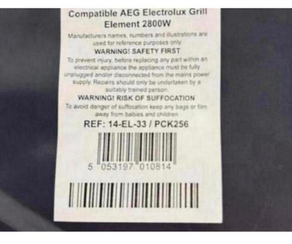 2800W Kookoven Dual Grill Element AEG Zanussi Bendix Tricity, Nieuw, Ophalen of Verzenden, H, H