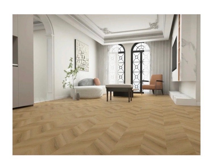 Klik PVC Vloer 22m2 Hongaarse Punt 7.0 Caleta - Nieuw Doos, Ophalen, Bruin, Homgaarse punt, Nieuw