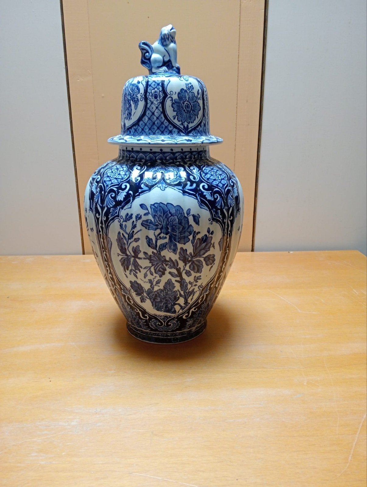 schitterende Delfts Blauwe gemberpot vaas, Ophalen of Verzenden