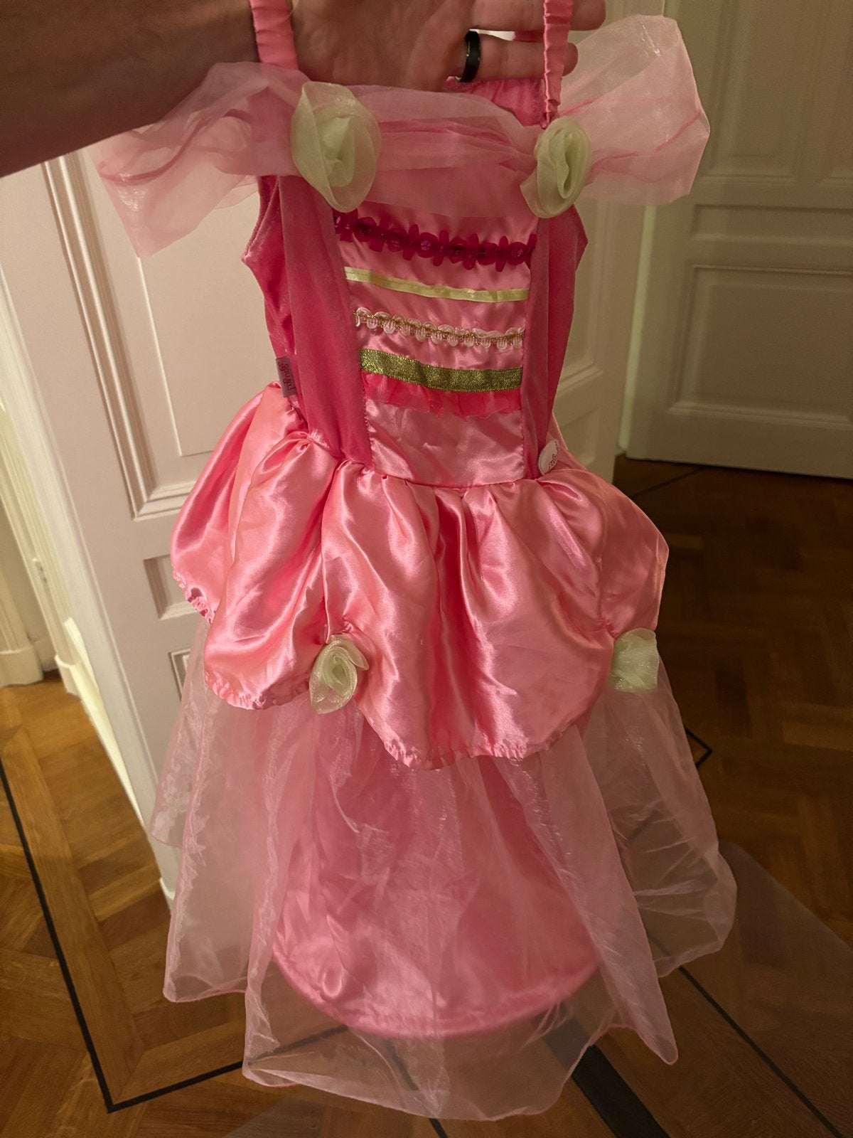 Roze prinsessenjurk met crinoline, maat 110-122, Ophalen of Verzenden, Zo goed als nieuw, Meisje