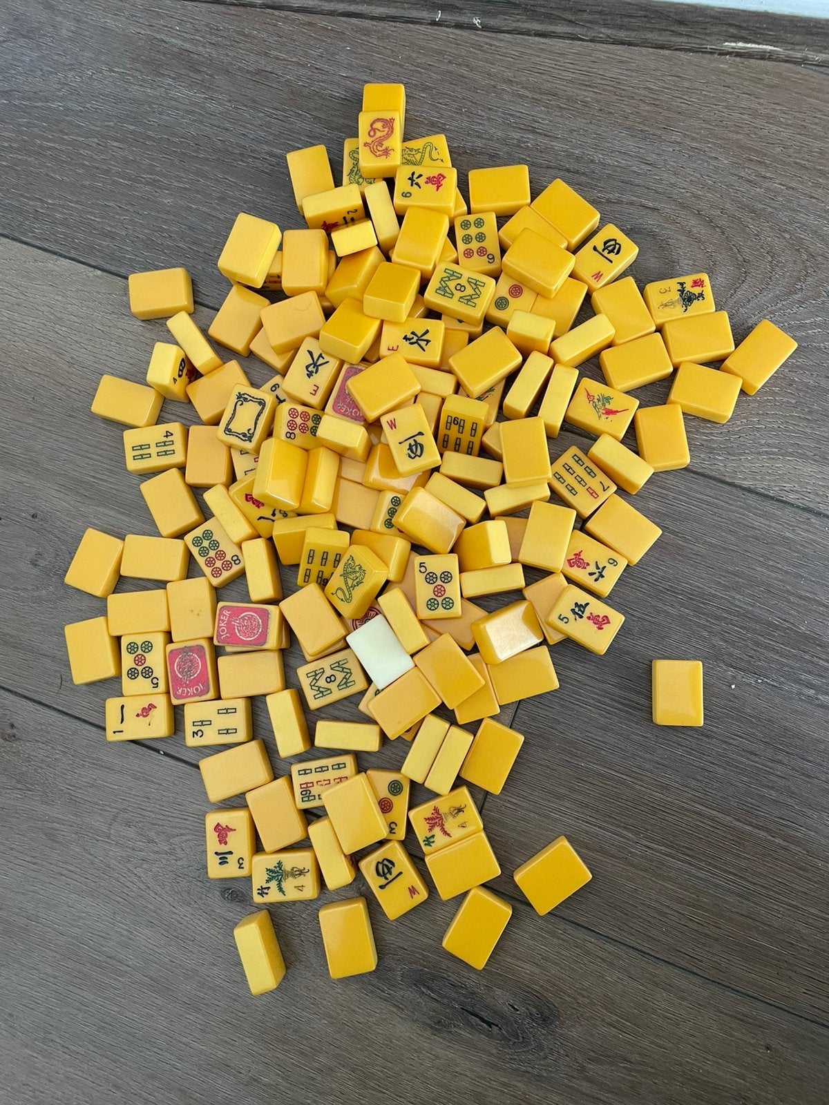 Bakeliet Antieke Mahjong set 152 stuks 12.5 mm dik 1650Gr, Ophalen of Verzenden, Overige materialen, Overige typen