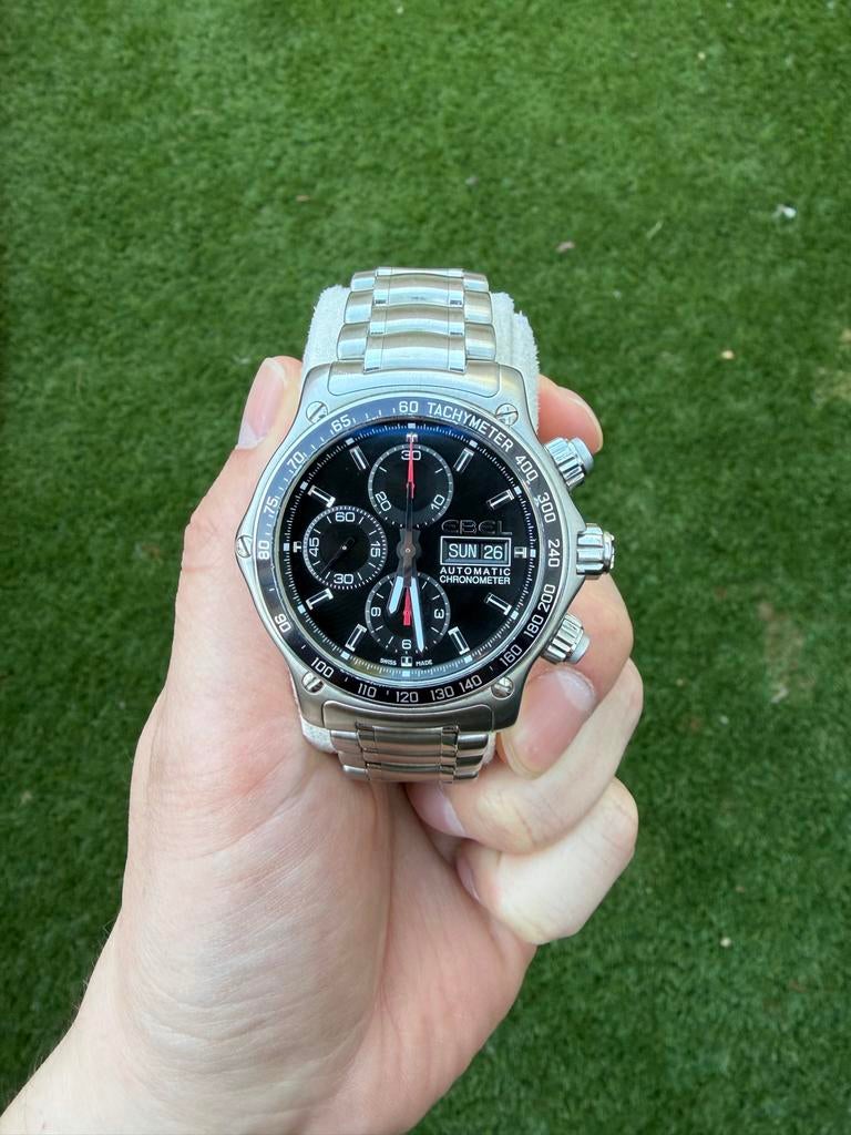 Ebel 1911 Discovery ref. 1215794 Chronograaf - Full Set!, Ophalen, Zo goed als nieuw, Zwart, Jongen