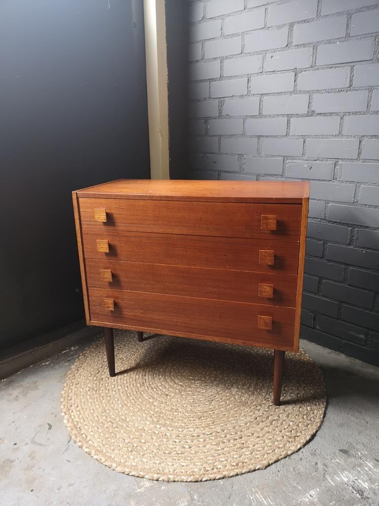 Vintage Deens ladenkast Verkocht, Huis en Inrichting, Kasten | Ladekasten, Gebruikt, Minder dan 100 cm, 50 tot 100 cm, 25 tot 50 cm