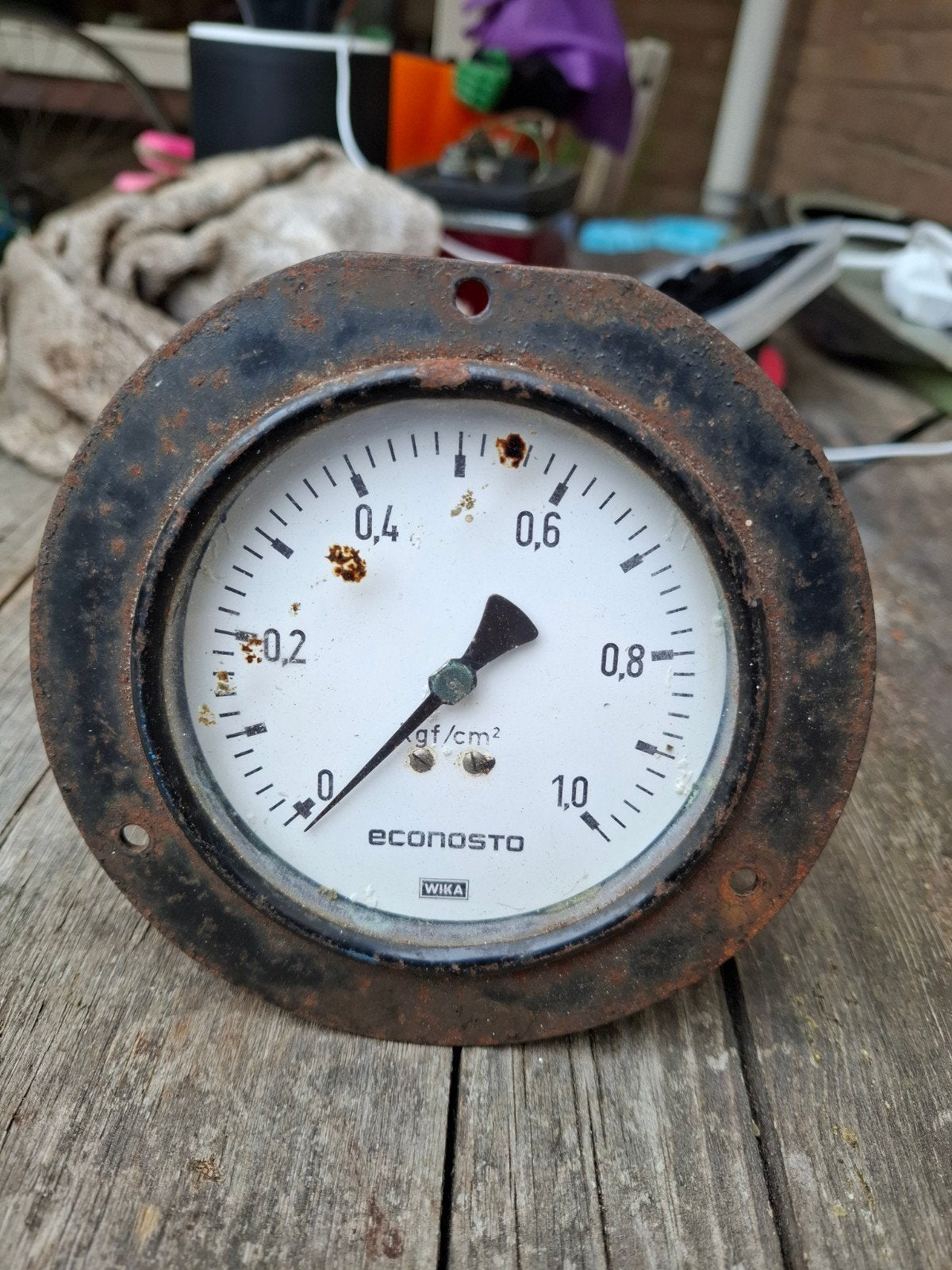 Oude Econosto WIKA meter voor schip of decoratie, Watersport en Boten, Accessoires en Onderhoud, Ophalen, Gebruikt, Overige typen