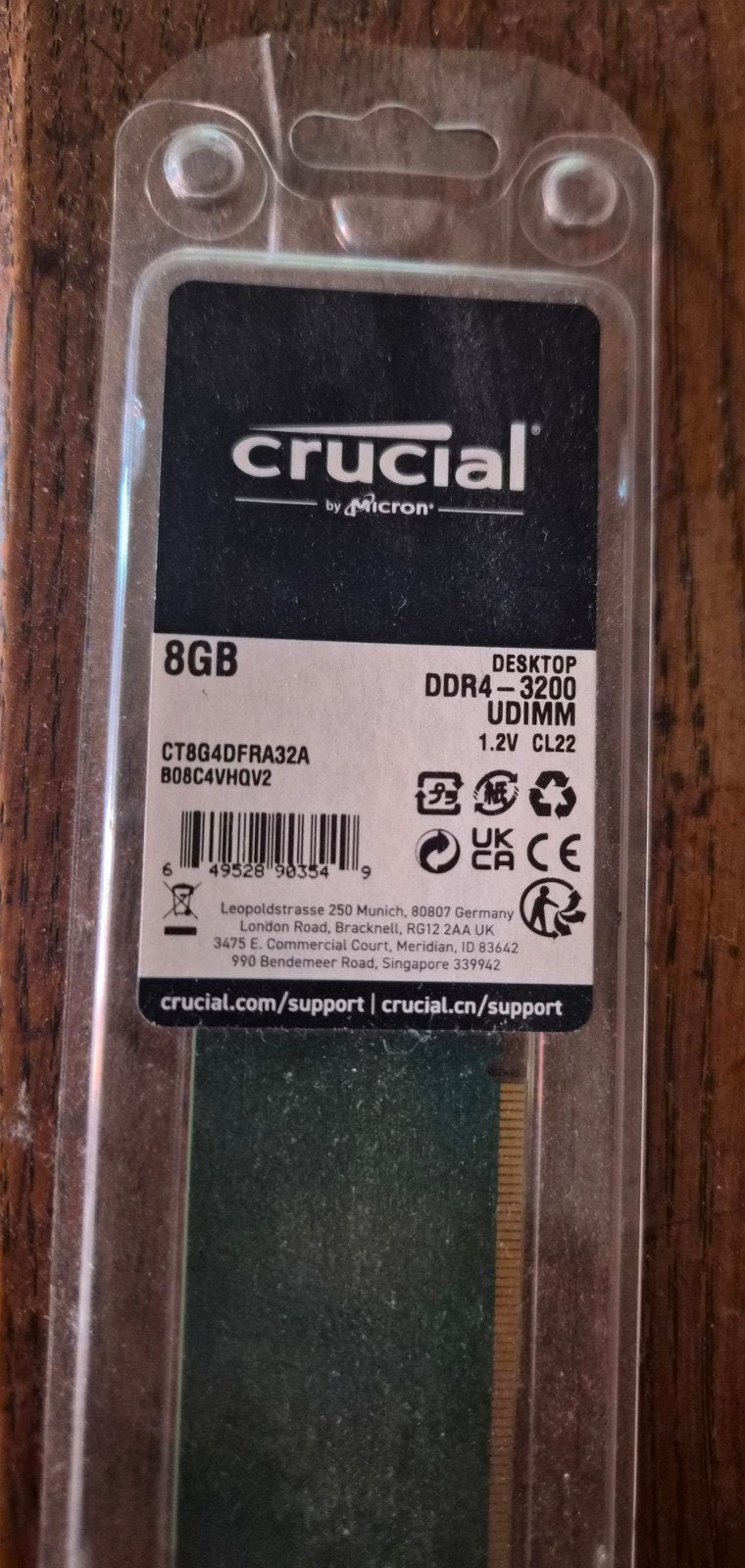 Crucial 8GB DDR4-3200 UDIMM Desktop RAM, Ophalen of Verzenden