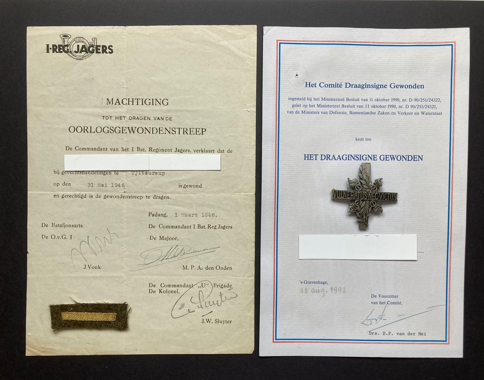 Medaille, oorkonde, DIG,, Verzamelen, Verzenden, Landmacht, Nederland, Lintje, Medaille of Wings