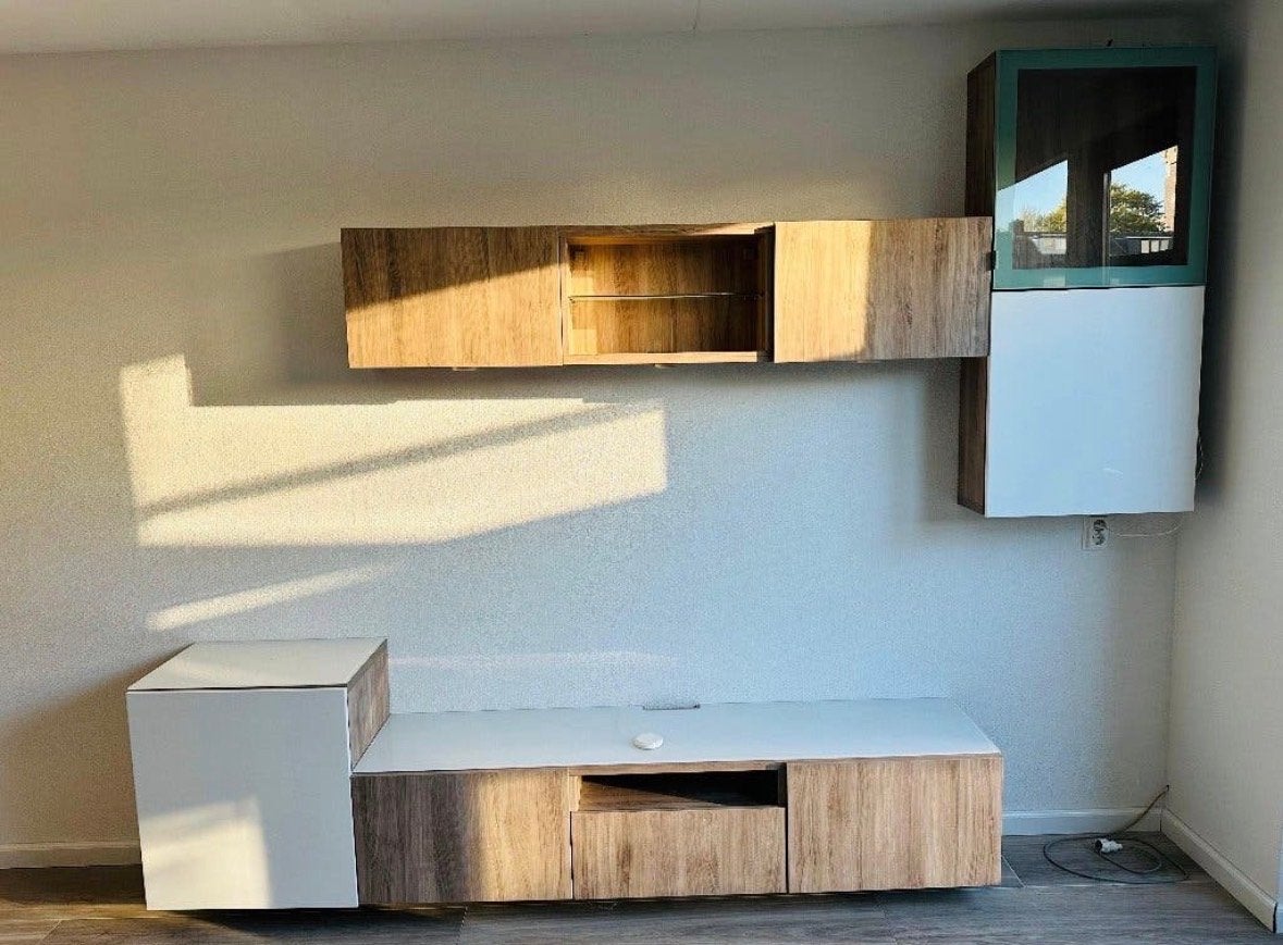 Gratis ophalen! Moderne TV-meubel en wandkasten set, Ophalen, Gebruikt, 100 tot 150 cm, 150 tot 200 cm