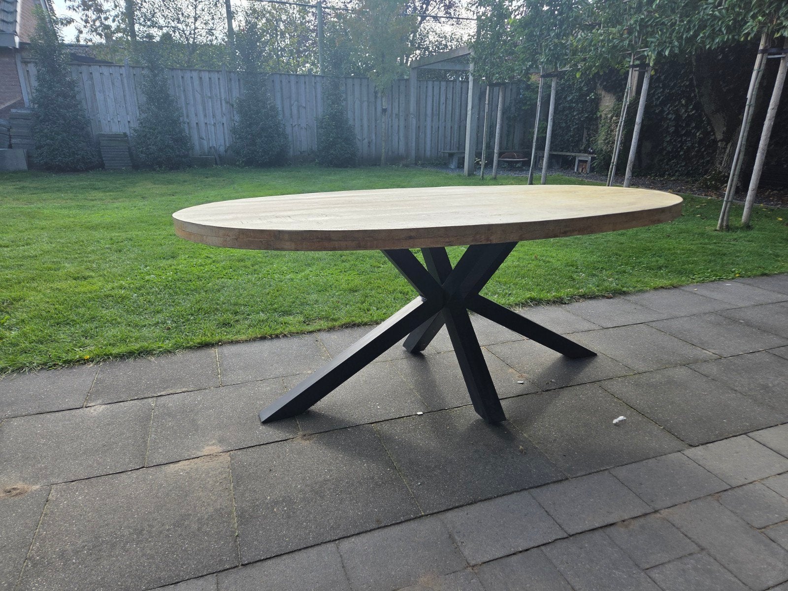 Ovale tafel mango 200x100, Ophalen, Ovaal, 200 cm of meer, 100 tot 150 cm