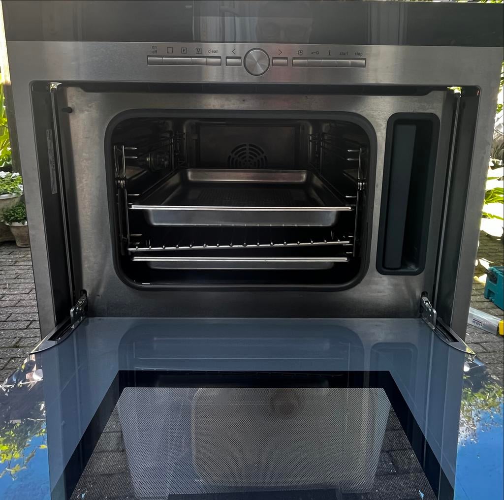 Siemens HB36D572 Compacte Inbouw Stoomoven 60x45 cm, 45 tot 50 cm, Gebruikt, Hete lucht, Siemens