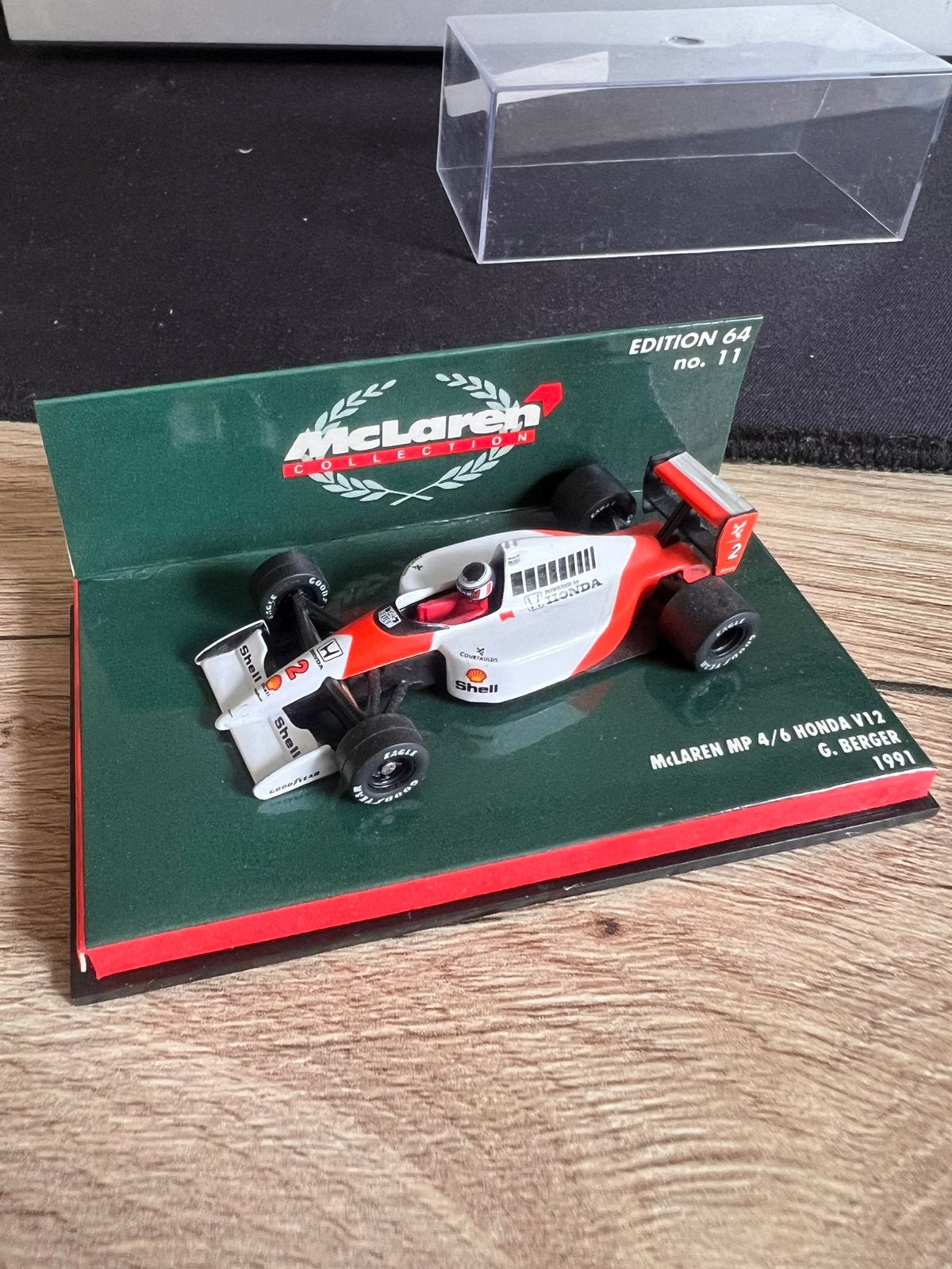 McLaren MP4/6 Honda V12 Gerhard Berger 1991 – 1:64, Ophalen of Verzenden, Zo goed als nieuw, Auto