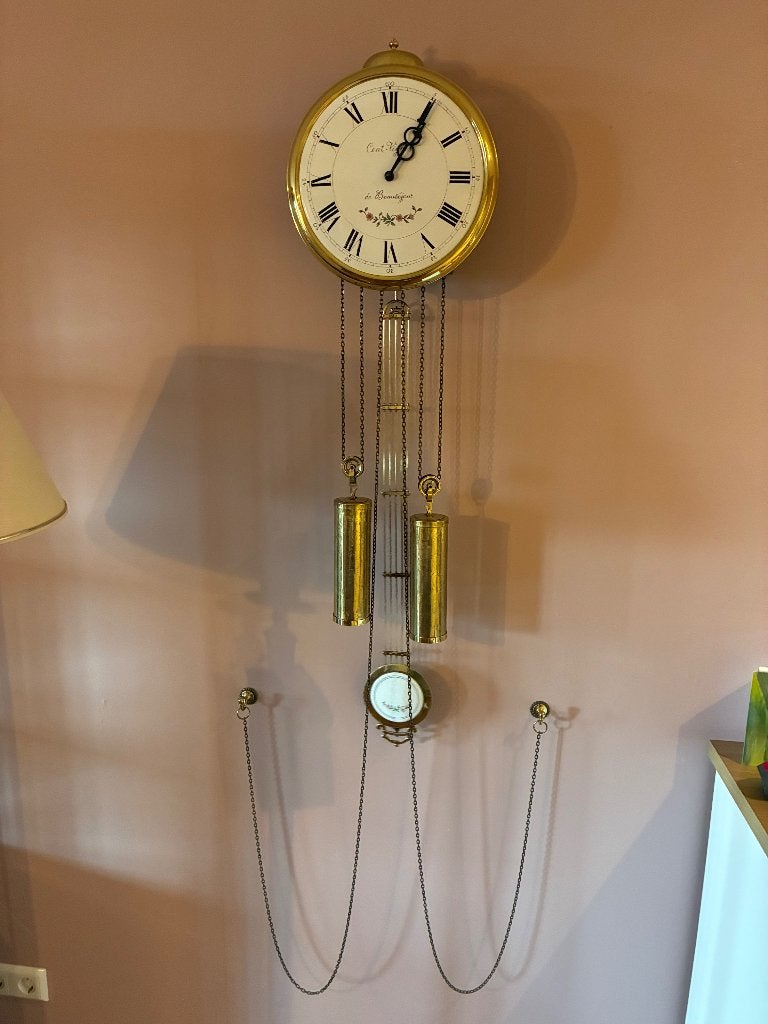 Wandklok pendule cent- vignes, Antiek en Kunst, Ophalen of Verzenden