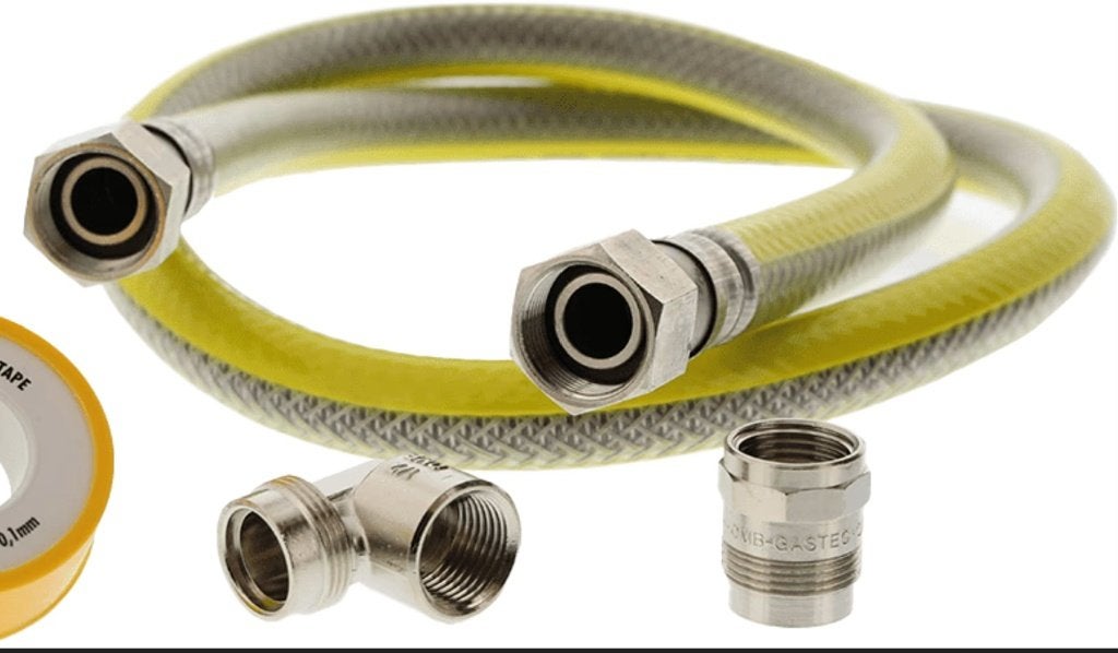 Scanpart Gasslang RVS Flex 125 cm, Witgoed en Apparatuur, Kookplaten, Ophalen, 4 kookzones, Zo goed als nieuw, Gas