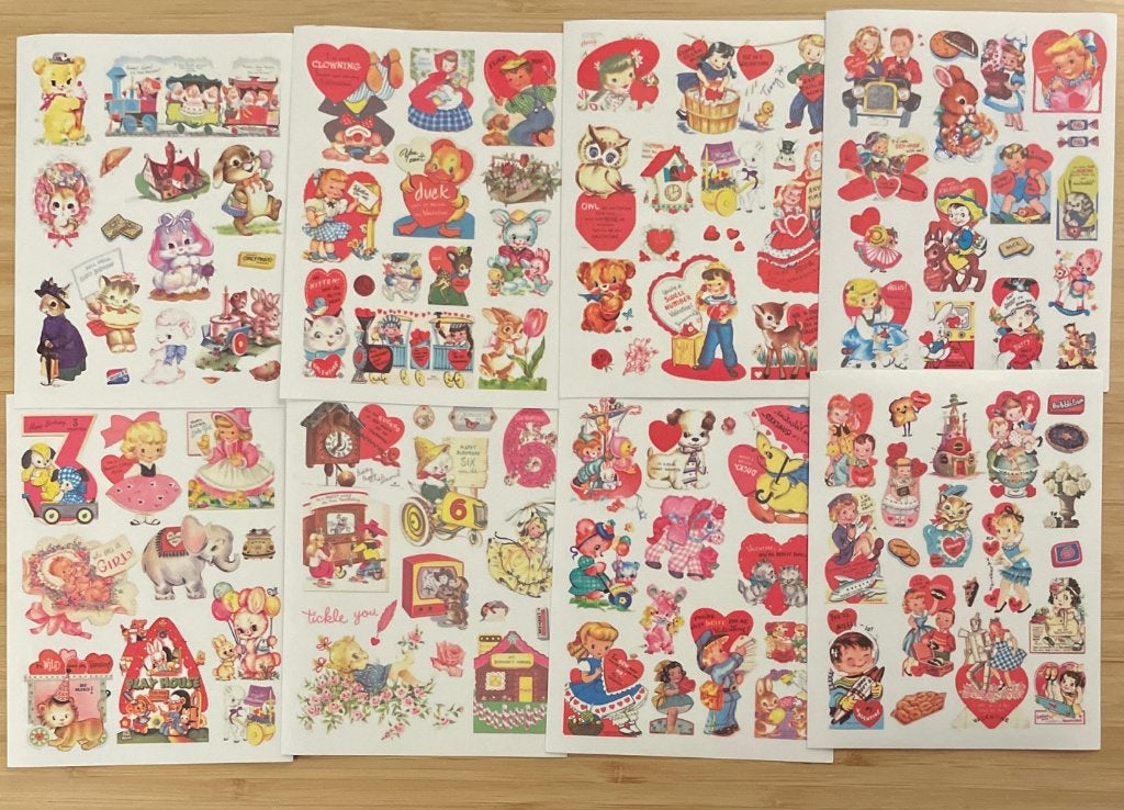 Vintage look sticker vellen, Verzamelen, Verzenden, Nieuw
