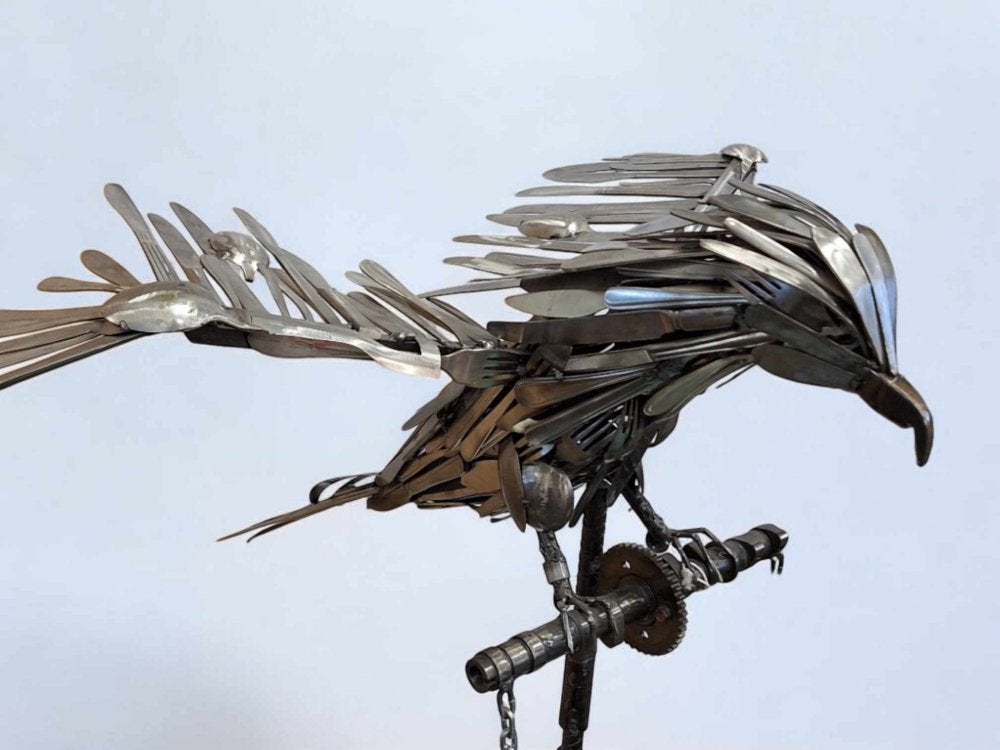 Scrap Metal Art, Vogel/Arend kunst van gerecycled materiaal., Ophalen