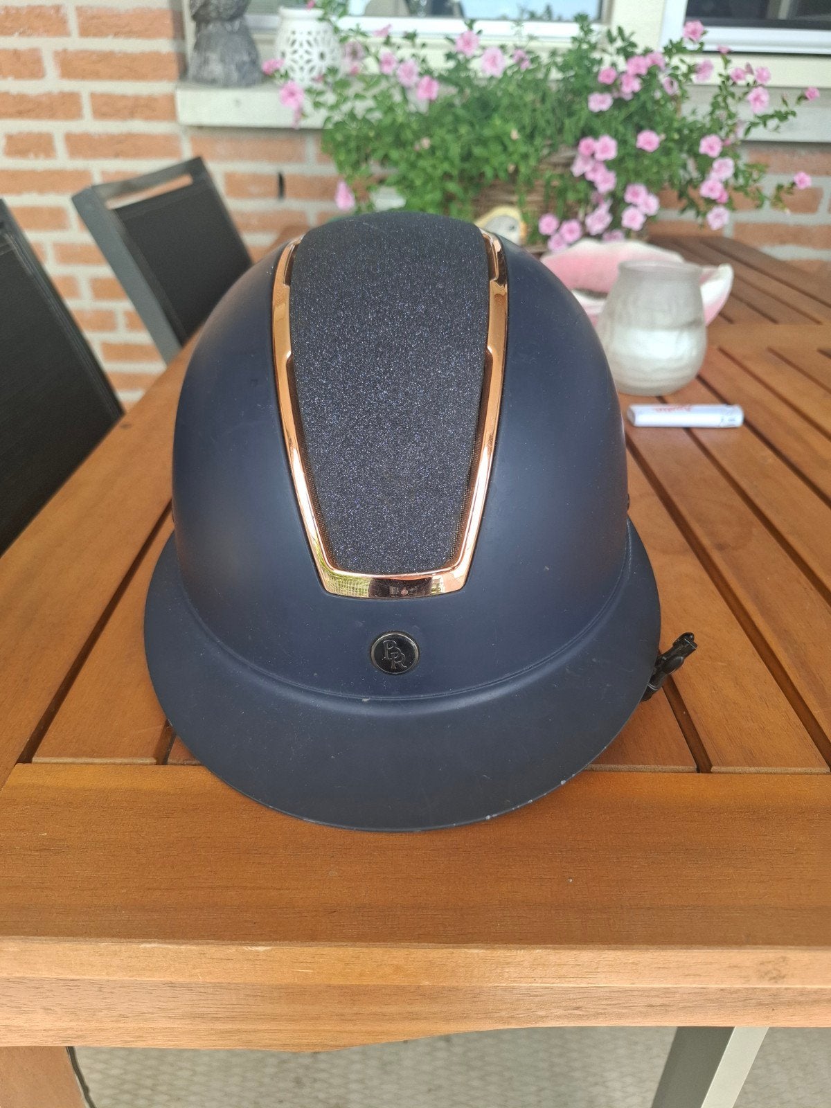 Blauwe matt cap van BR, Dieren en Toebehoren, Paardrijkleding, Blauw, Gebruikt, Dressuur, Dames