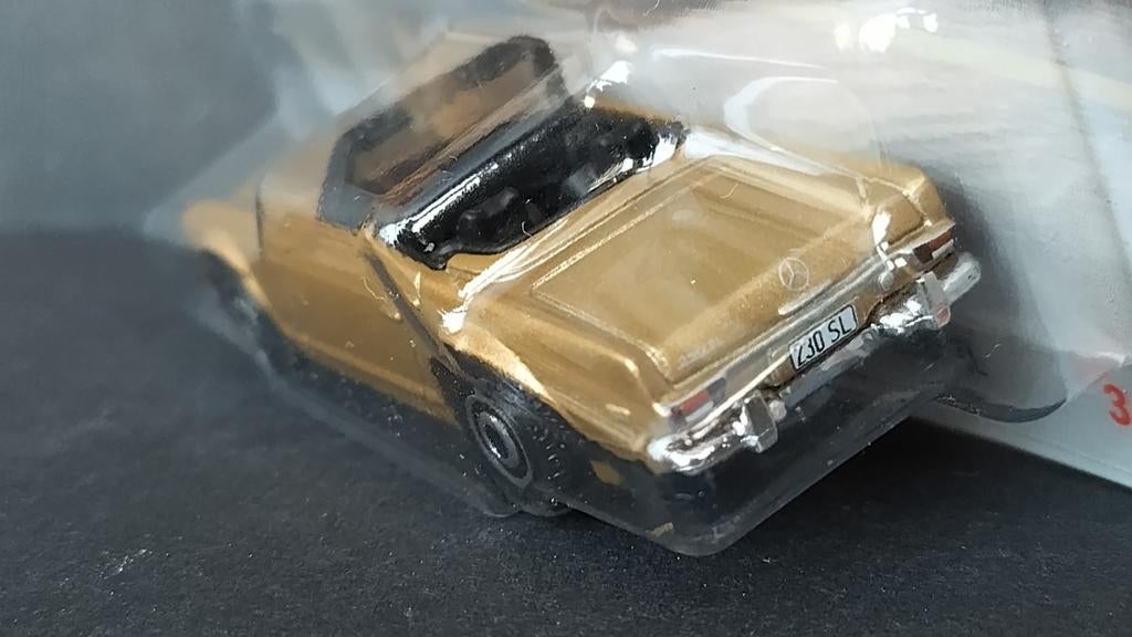 Mercedes Benz 230 SL Pagode gold 1:64 3inch Matchbox Pol, Auto, Verzenden, Nieuw, Matchbox@mattel.com