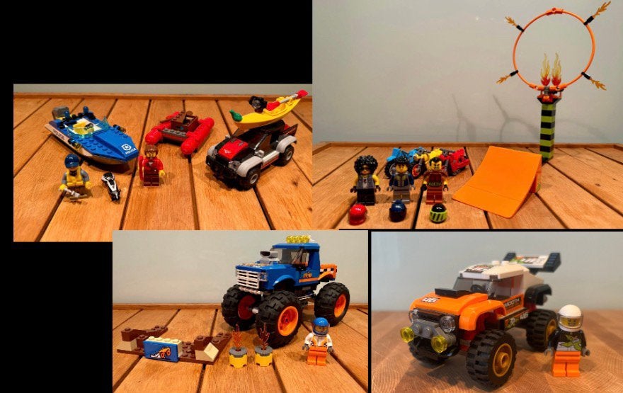 Lego City partij (auto’s, boten, motoren, minifiguren), City, Lego, Ophalen of Verzenden, Zo goed als nieuw