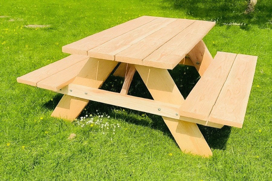Picknicktafel douglas, Tuin en Terras, Ophalen, Zo goed als nieuw, Rechthoekig, Hout