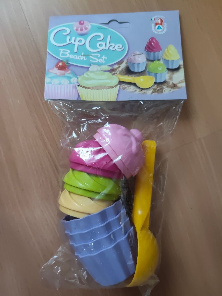 cupcake set voor de zandbak / strand - nieuw, Ophalen, Nieuw