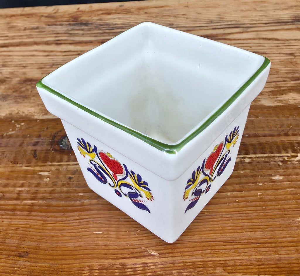 mini bloempotje met bloemen Scandinavische stijl 7x7x7cm, Rond, Ophalen of Verzenden, Aardewerk, Minder dan 40 cm