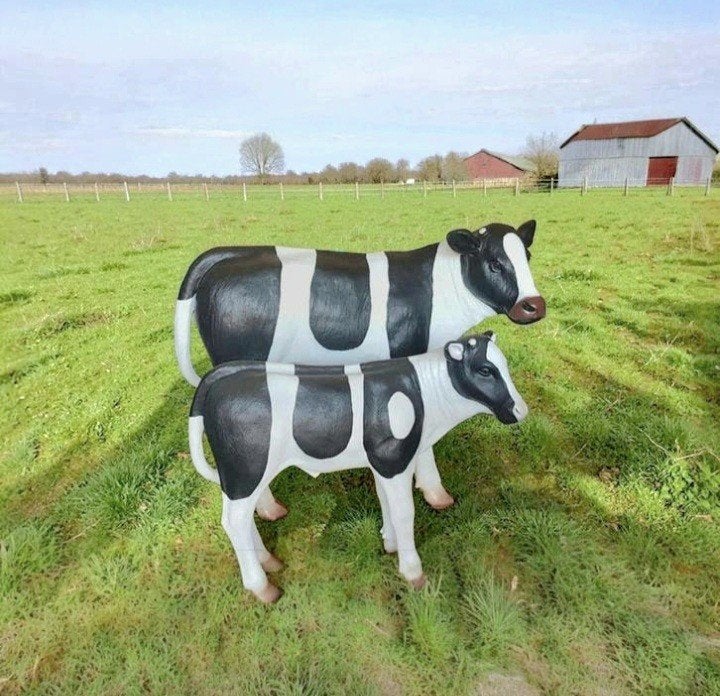 Beeld kalf polyester geiten beeld schapen beeld lammetje, Tuin en Terras, Tuinbeelden, Ophalen, Nieuw, Kunststof, Dierenbeeld