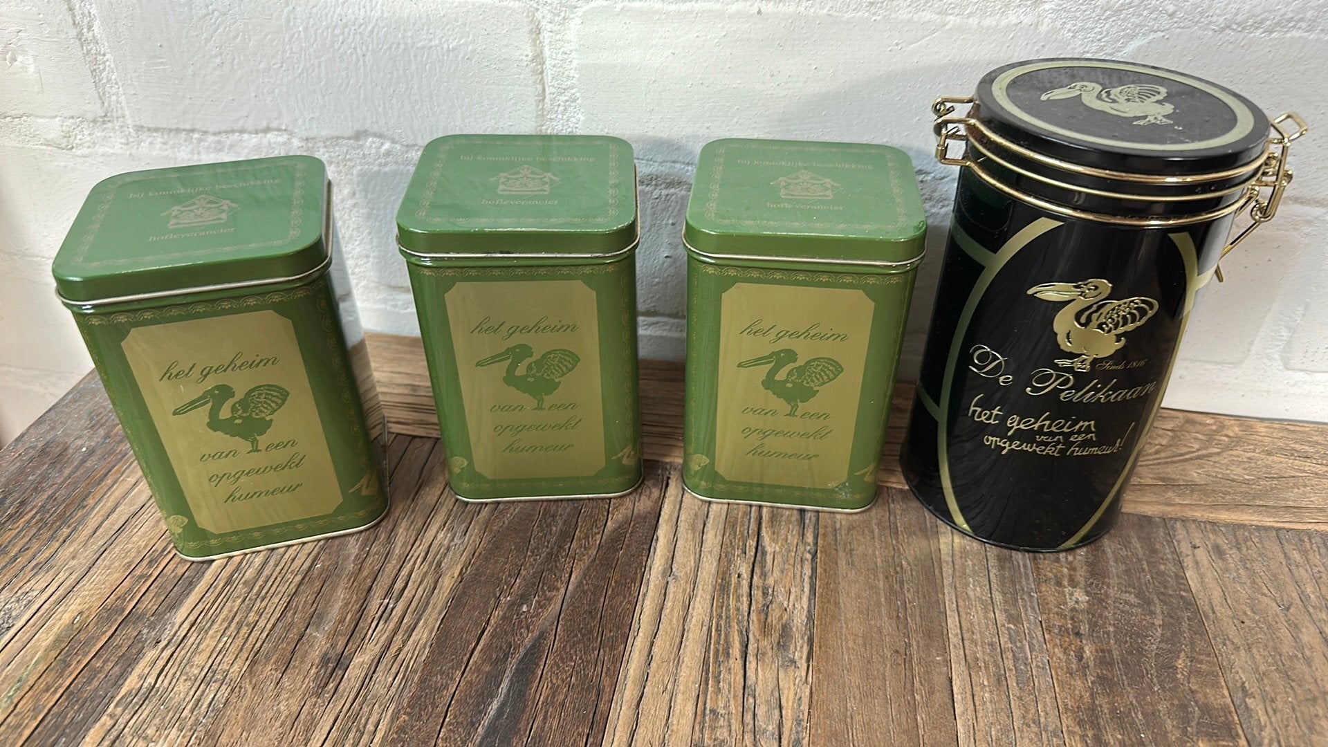 De pelikaan thee en koffieblikken, Ophalen of Verzenden, Zo goed als nieuw, Thee