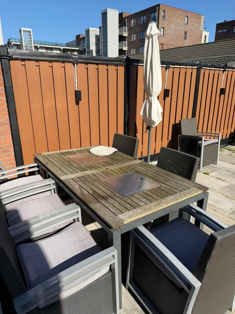 Tuin meubels, Eettafel, Hardhout, Ophalen of Verzenden, Tuinset