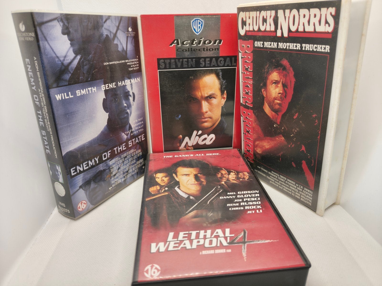 Lethal weapon 4, Nico, breaker en enemy of the state VHS lot, Alle leeftijden, Ophalen of Verzenden, Zo goed als nieuw